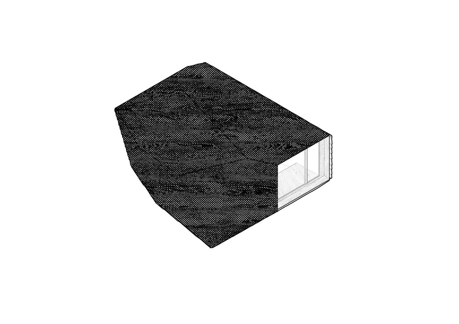 Isométrica por Alumnos del Máster en Arquitectura Ecológica y Construcción Avanzada. Cabaña «Forestone» por IAAC.