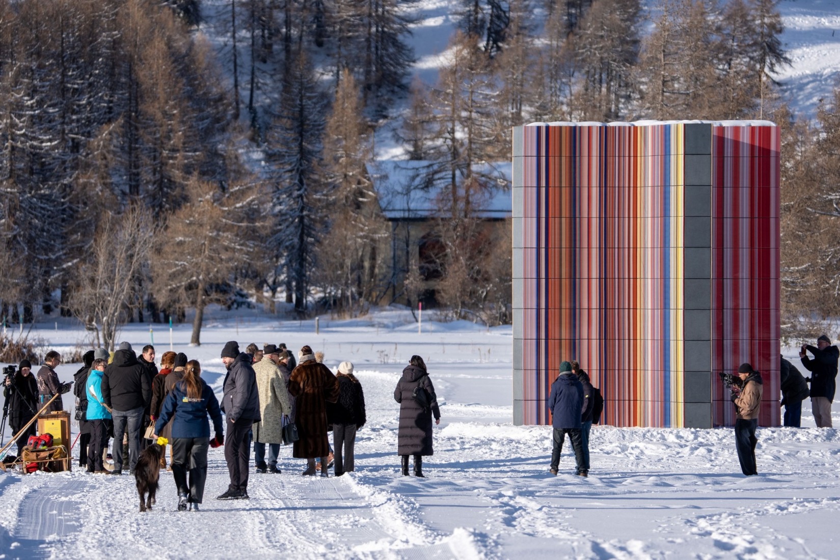 Gerhard Richter. Strip Tower (962), 2023, Sils Maria, Switzerland, 2026. Photography by Luzi Seiler  / Gerhard Richter, courtesy of PARKHOTEL MARGNA.