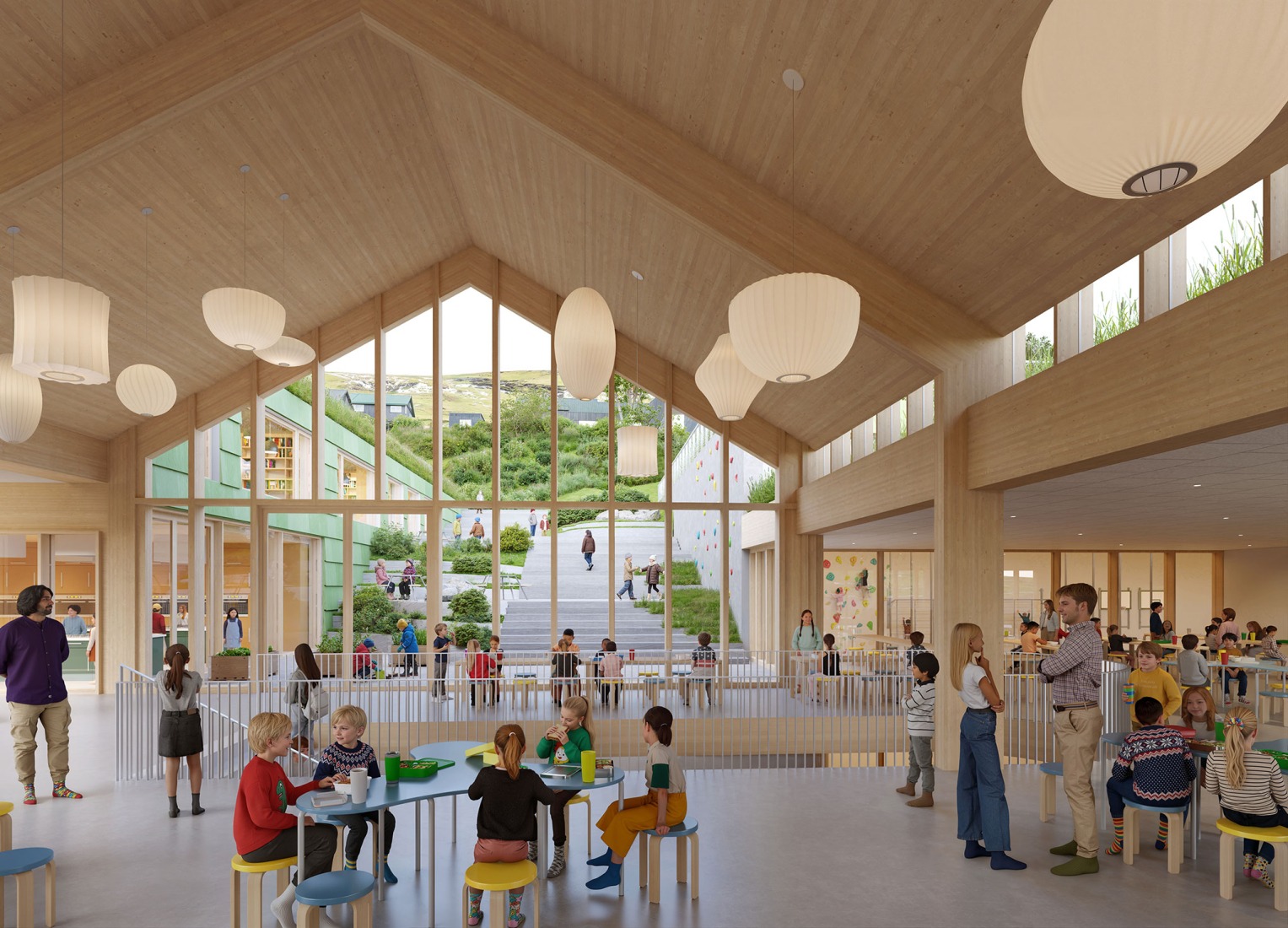 Glyvra School by Henning Larsen. Rendering courtesy of Henning Larsen. 