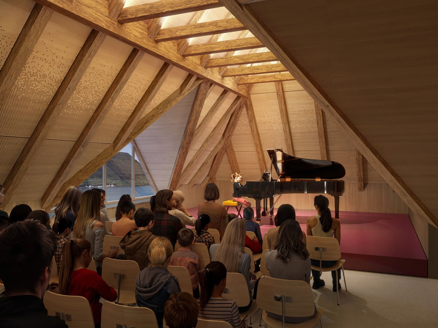 Glyvra School by Henning Larsen. Rendering courtesy of Henning Larsen. 