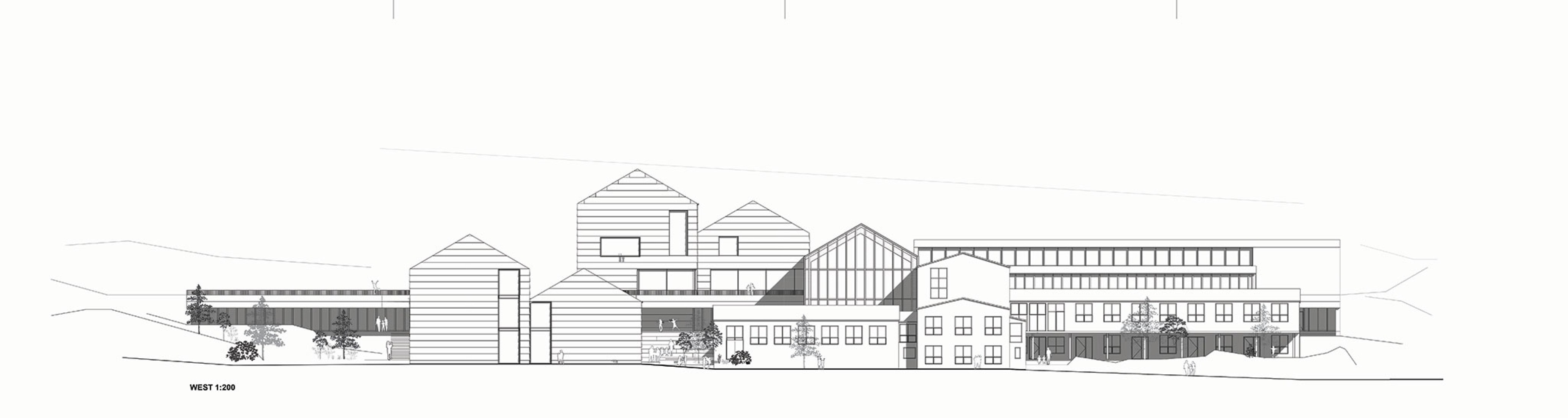 Elevation. Glyvra School by Henning Larsen. 