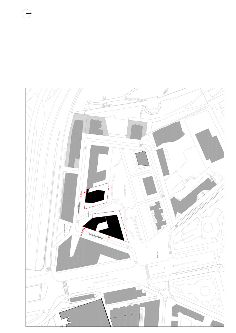Plano de situación. 36 viviendas sociales por Nicolas Hugoo Architecture. 