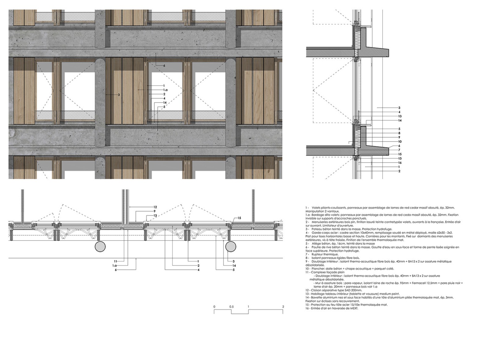 Detalle constructivo. 36 viviendas sociales por Nicolas Hugoo Architecture. 