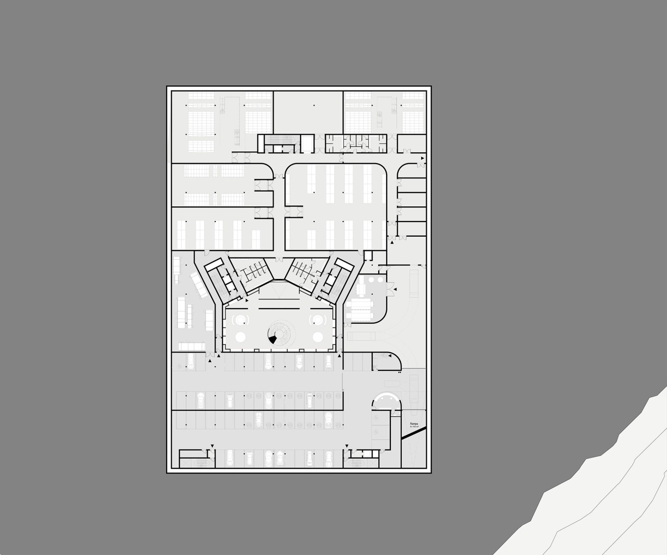 Basement first floor plan. Museum Depot by Peter Pichler Architecture.
