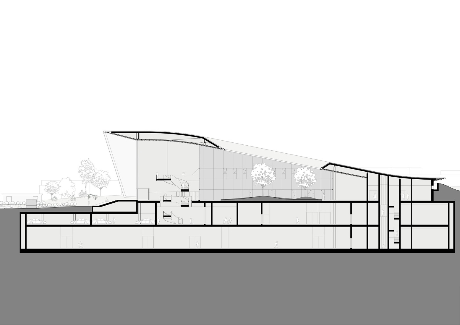 Section. Museum Depot by Peter Pichler Architecture. 