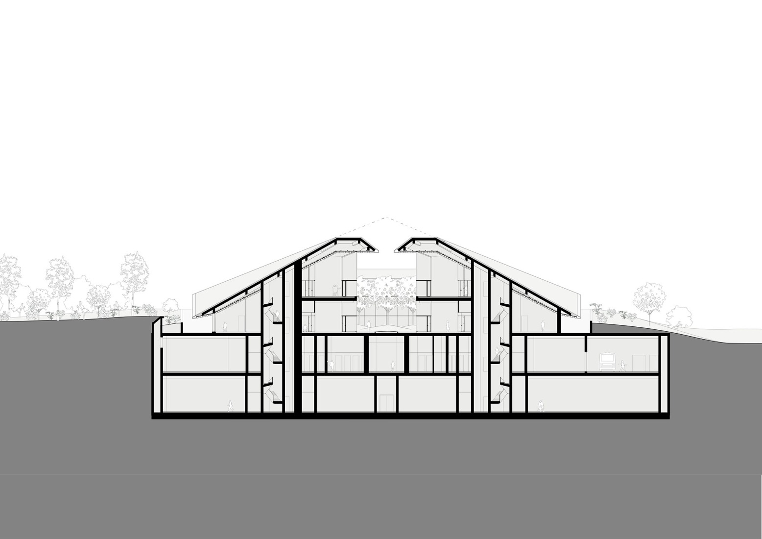 Section. Museum Depot by Peter Pichler Architecture. 