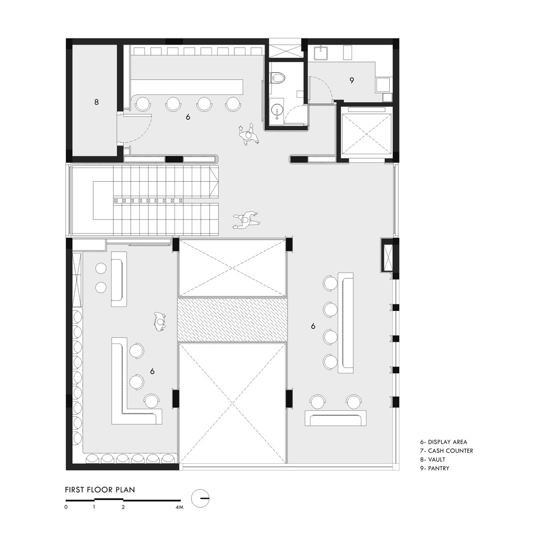 First floor plan. "Fluted Volume" by Studio UF+O.