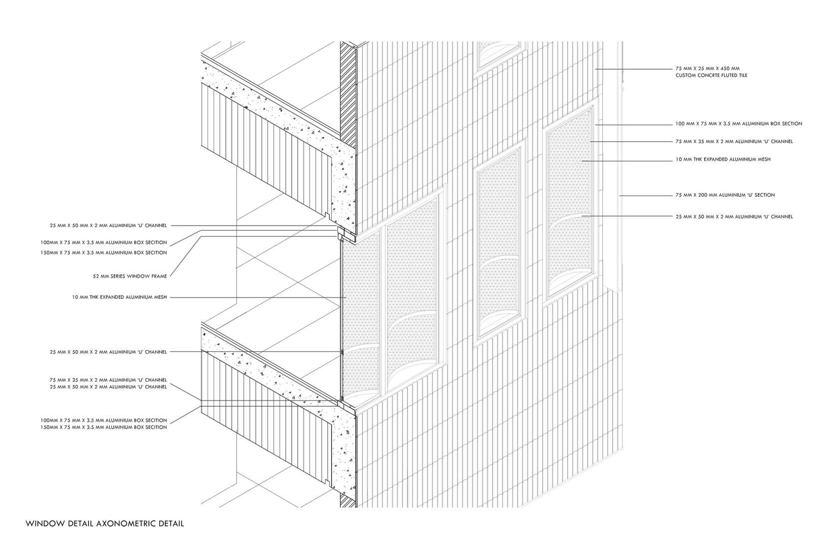Window detail. "Fluted Volume" by Studio UF+O.