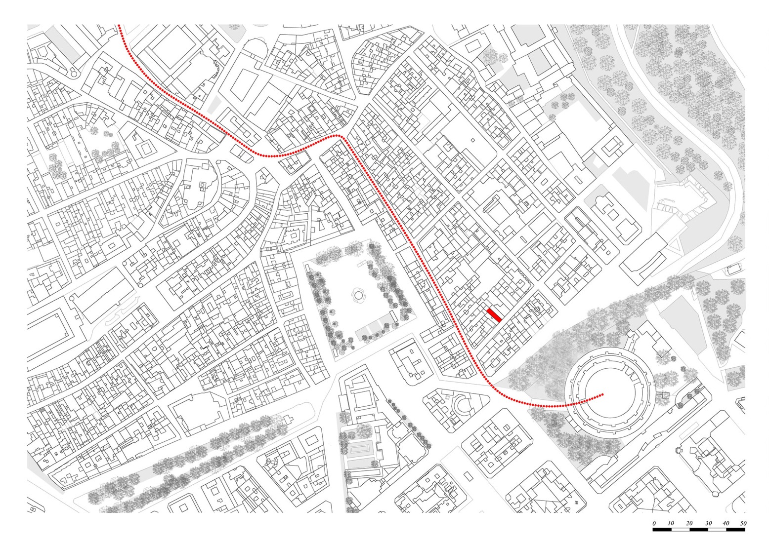 Plano de situación. Sustitución de 4 viviendas por Josean Ruiz Esquíroz.