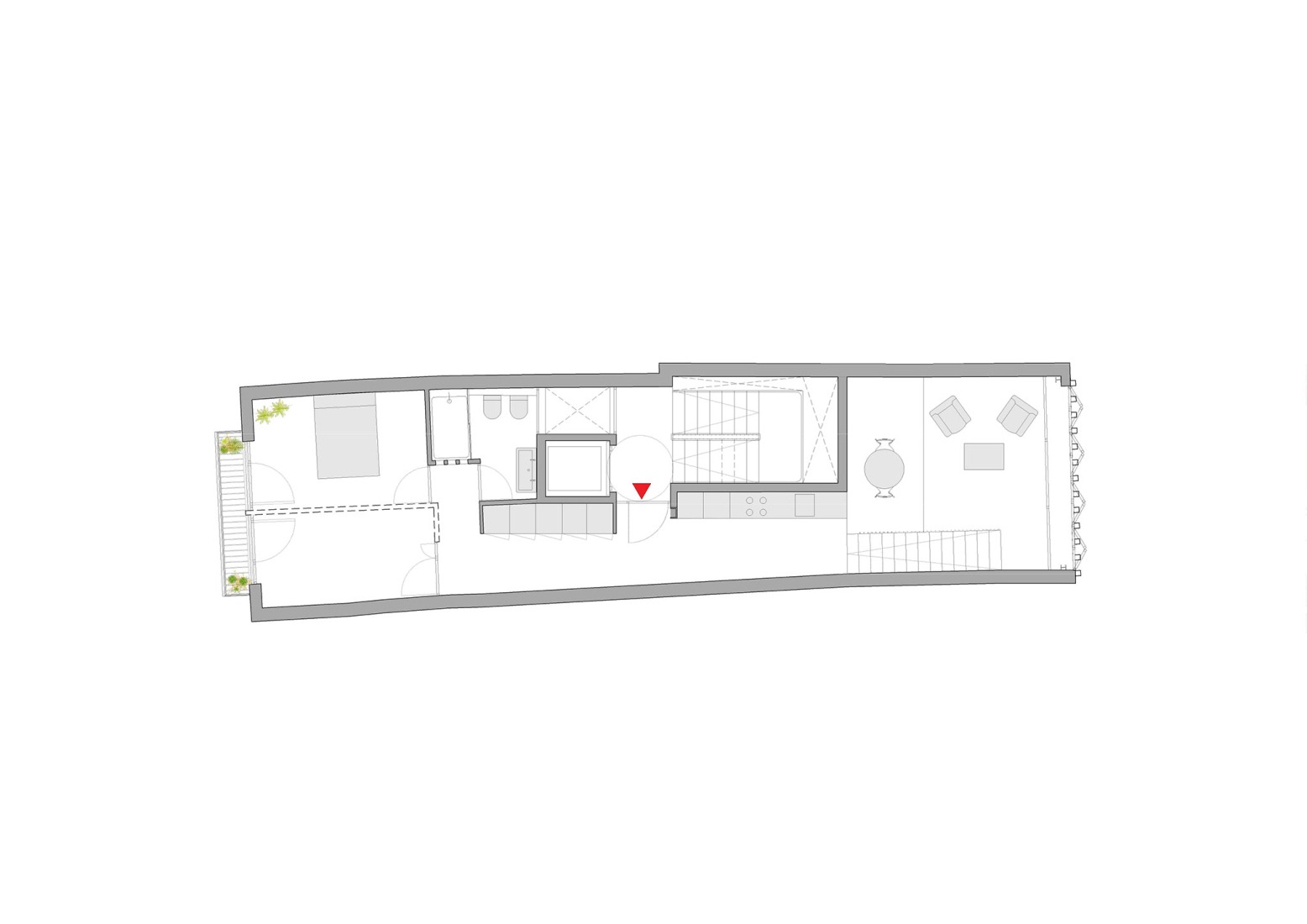Plano de cuarta planta. Sustitución de 4 viviendas por Josean Ruiz Esquíroz.