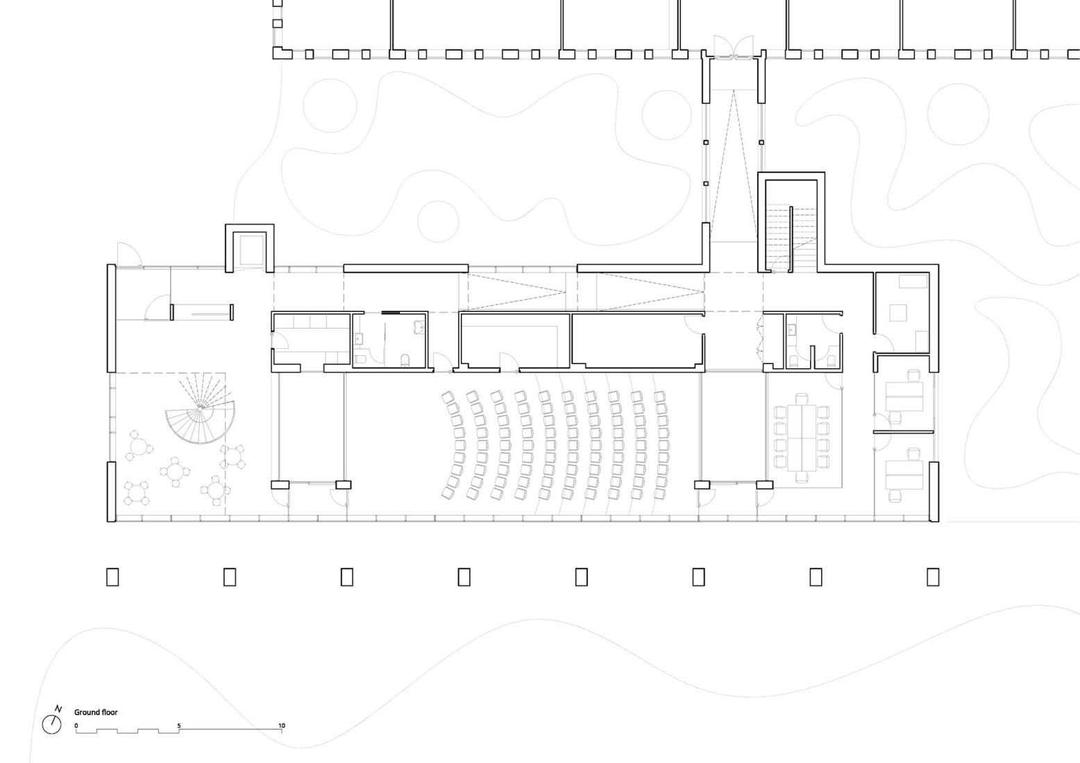 Ground floor plan. Expansion of the Technology-Based Business Center by VIRA arquitectura.
