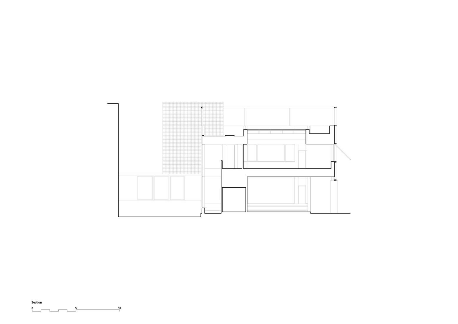 Section. Expansion of the Technology-Based Business Center by VIRA arquitectura. 