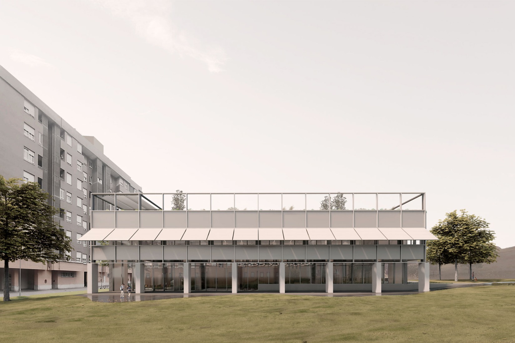 Rendering. Expansion of the Technology-Based Business Center by VIRA arquitectura.