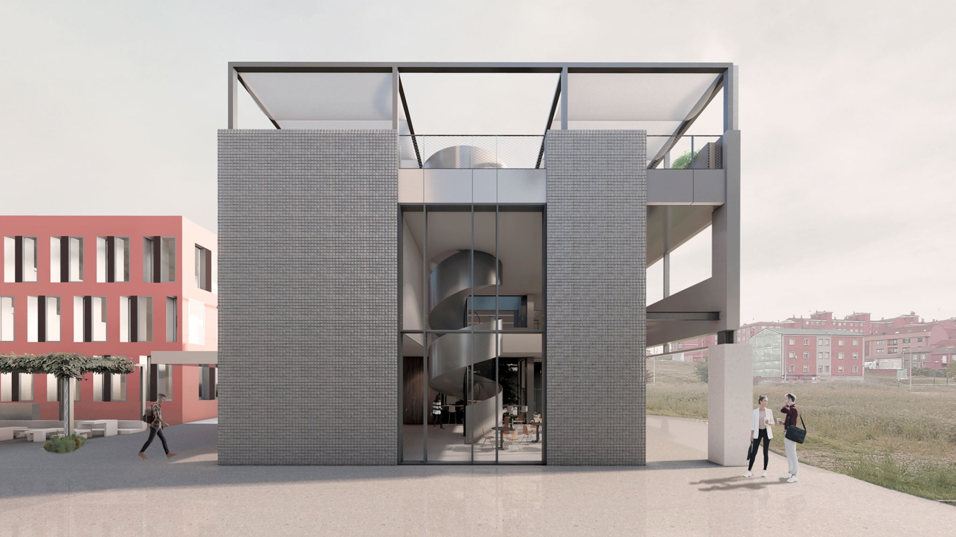 Rendering. Expansion of the Technology-Based Business Center by VIRA arquitectura.