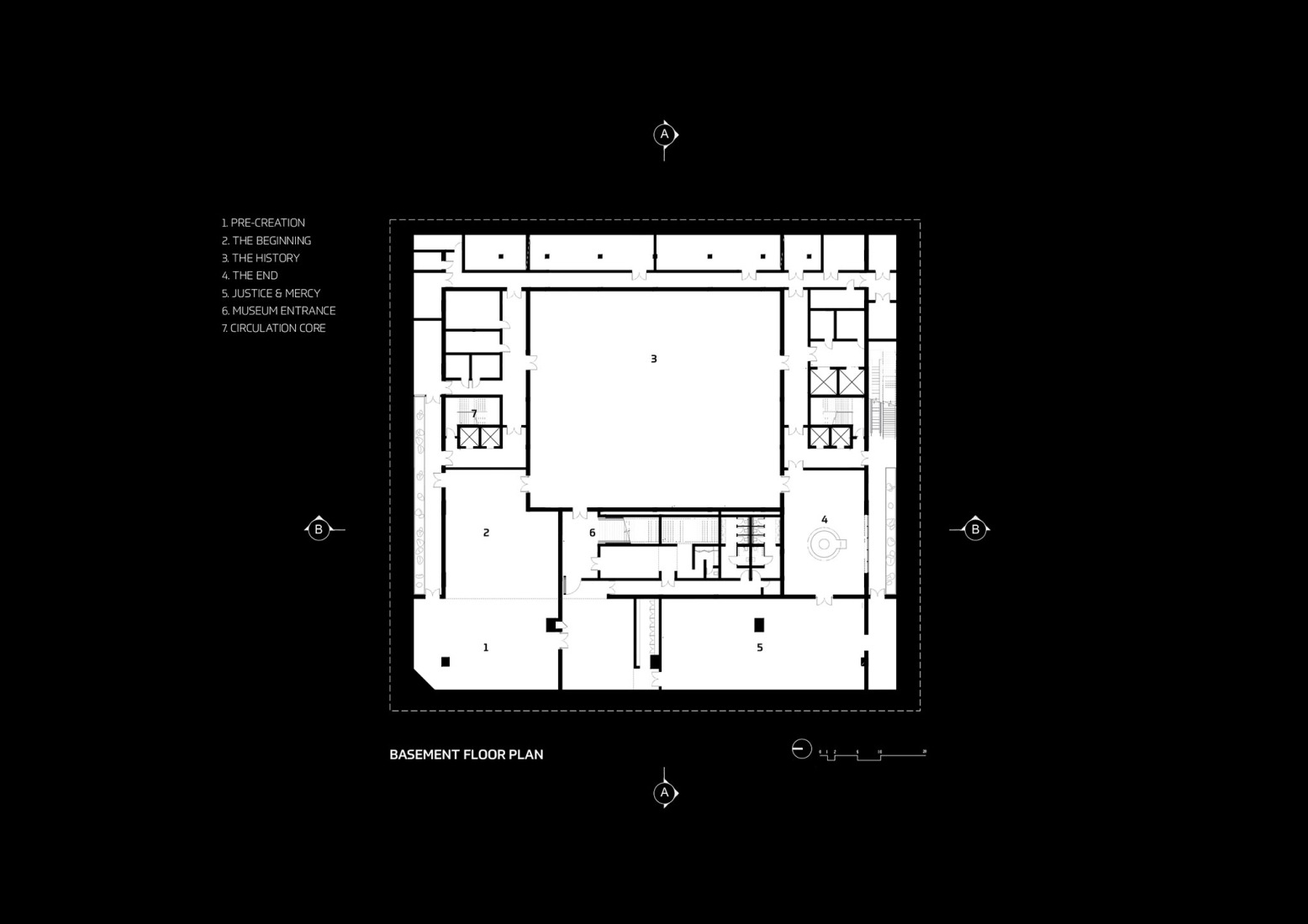 Basement floor plan. As Safiyyah Museum & Park by X Architects.