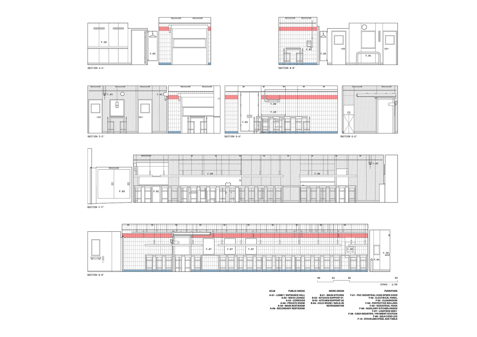 Sections. "Sala de Despiece SDD1" by yyplusplus.