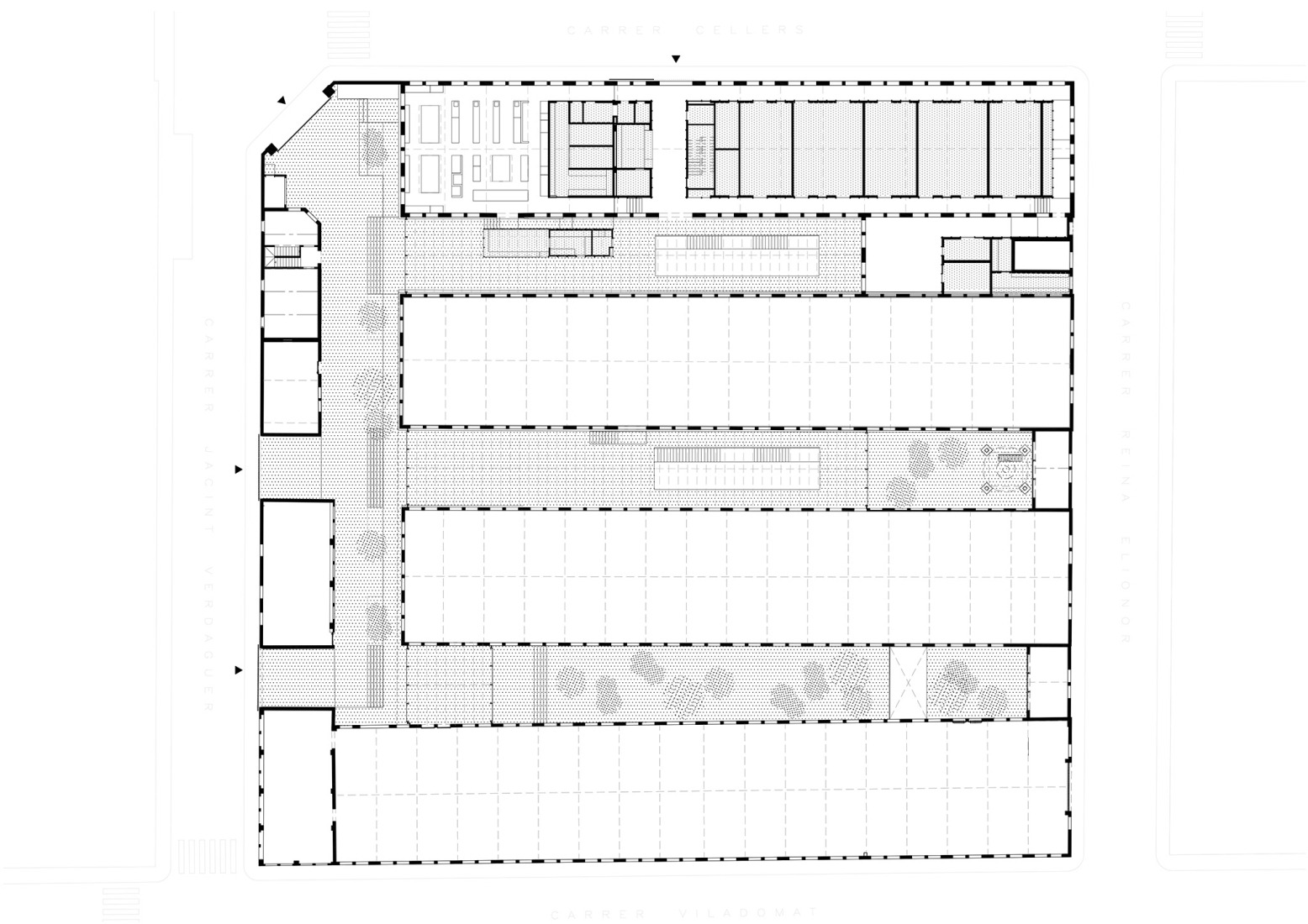 Semi-basement floor plan. Sallarès Deu by JAAS.