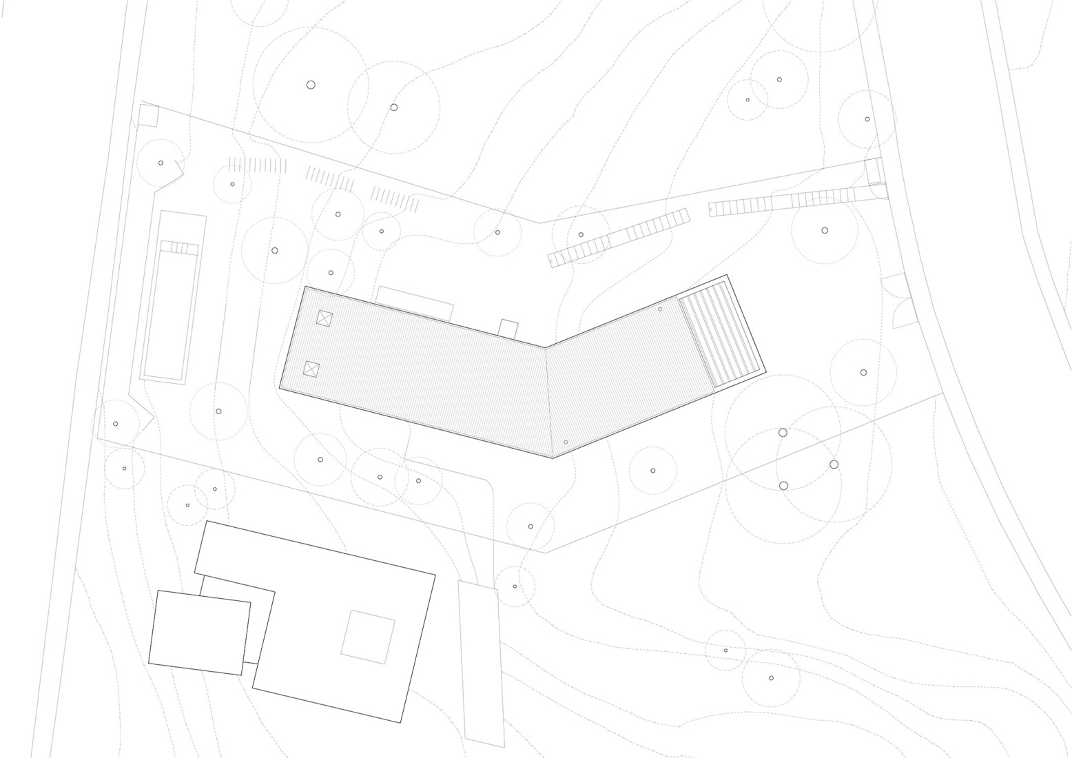 Roof floor plan. Casa 144º by Jaime Prous Architects and Pineda Monedero.