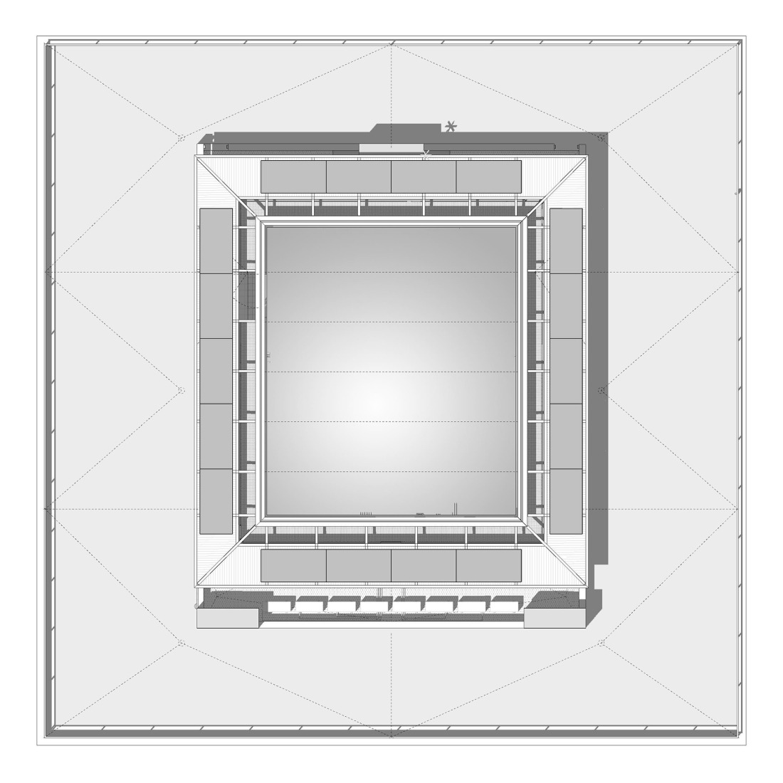 Rooftop floor plan. Social housing and collective space in Igualada by UTE MBM arquitectes + 4RQ arquitectura.