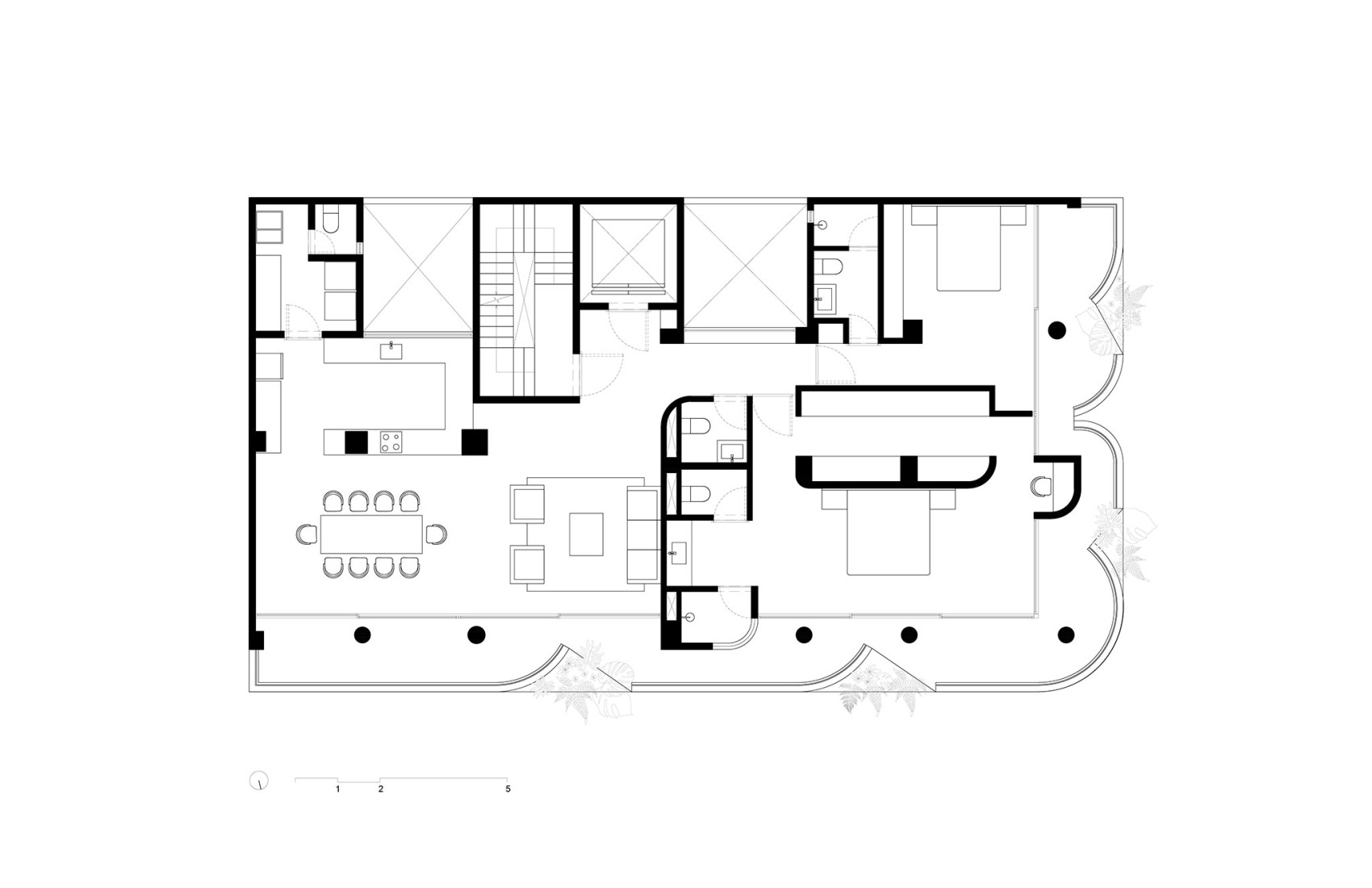 Third floor plan. C294 Apartments by Michan Architecture.