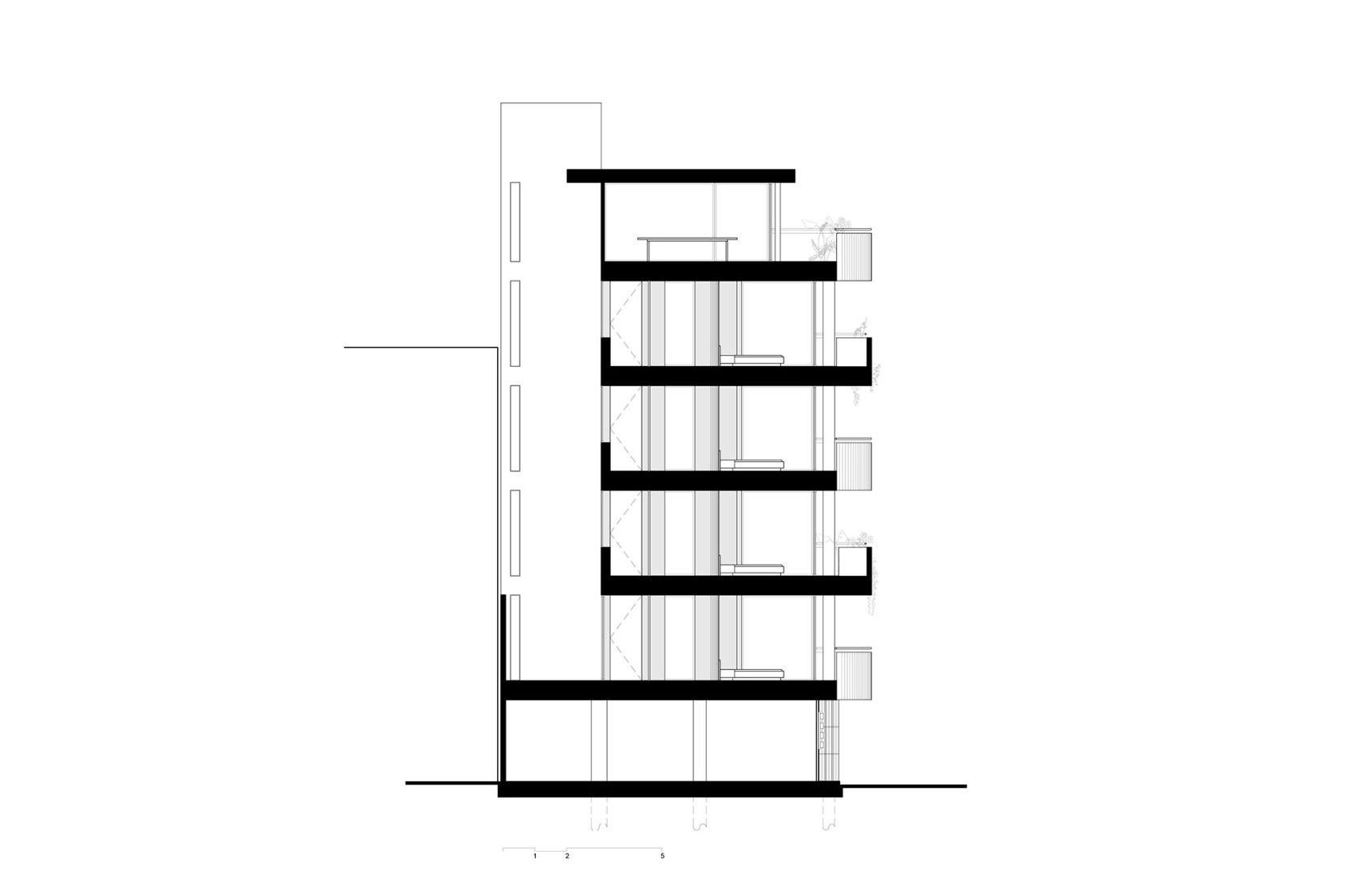 Section. C294 Apartments by Michan Architecture. 