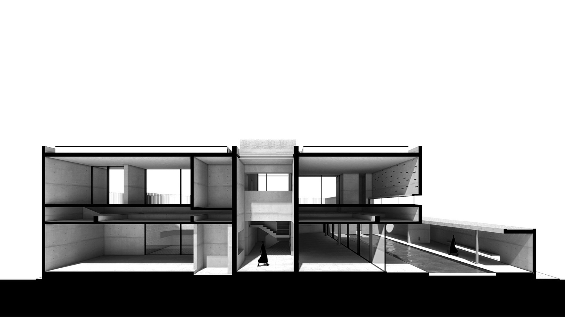 Sección fugada. Centro de Exposiciones «Red Box» por Mix.