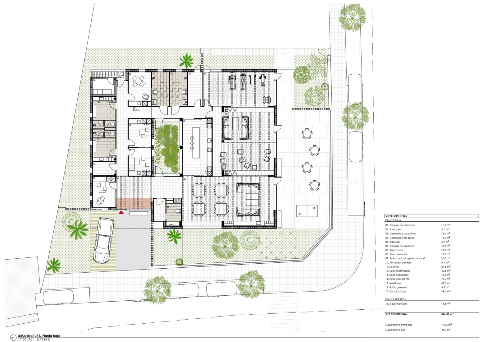 Ground floor plan. Alaior Day Centre by Montis Sastre Arquitectura. 