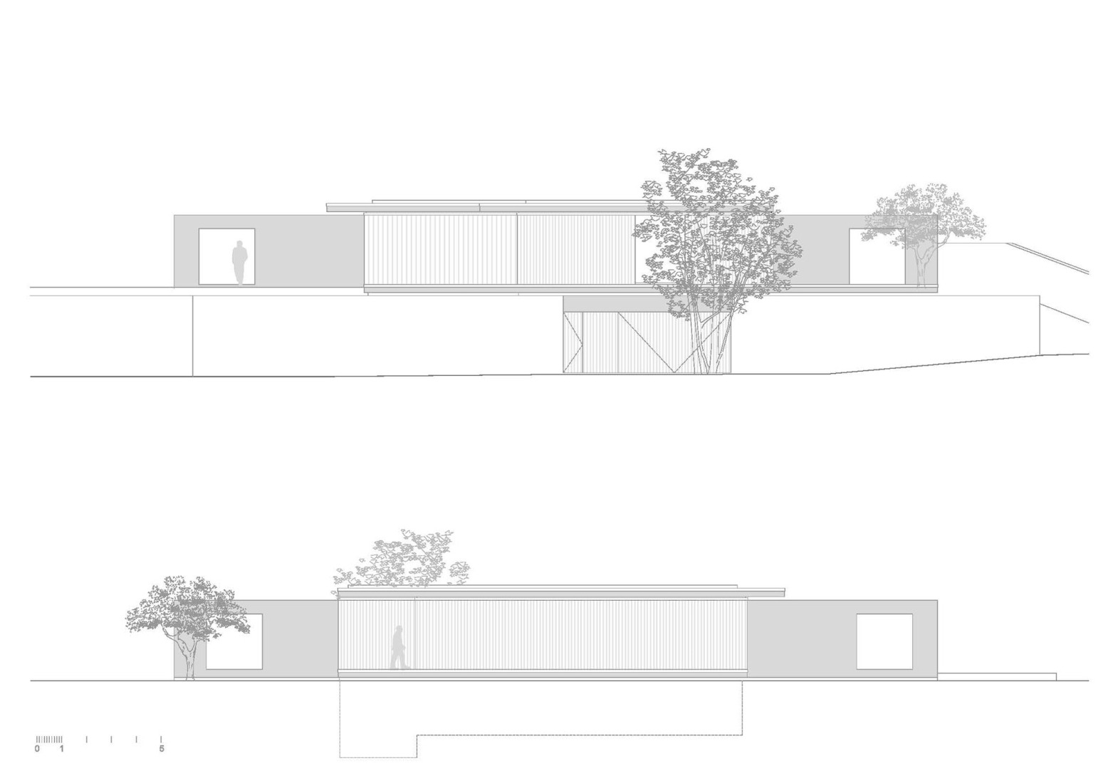 Alzado. Casa Saiar por Castroferro Arquitectura.