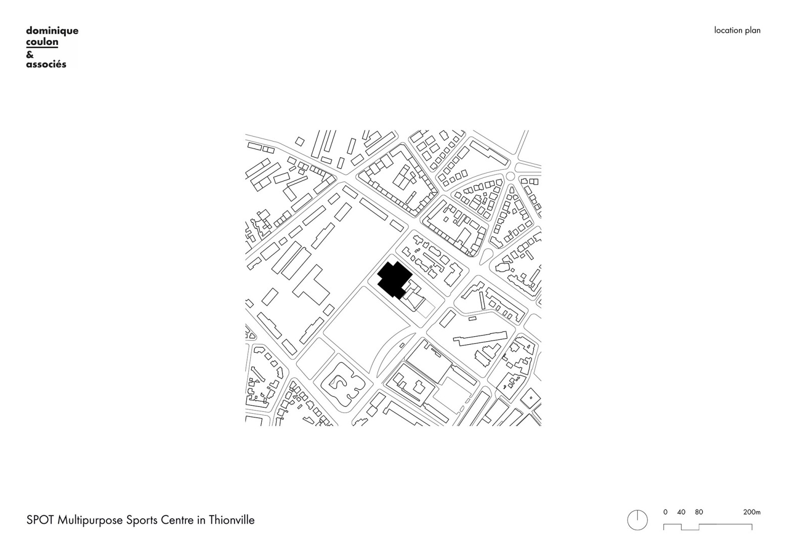 Site plan. SPOT Multipurpose Sports Centre in Thionville by Dominique Coulon & associés.