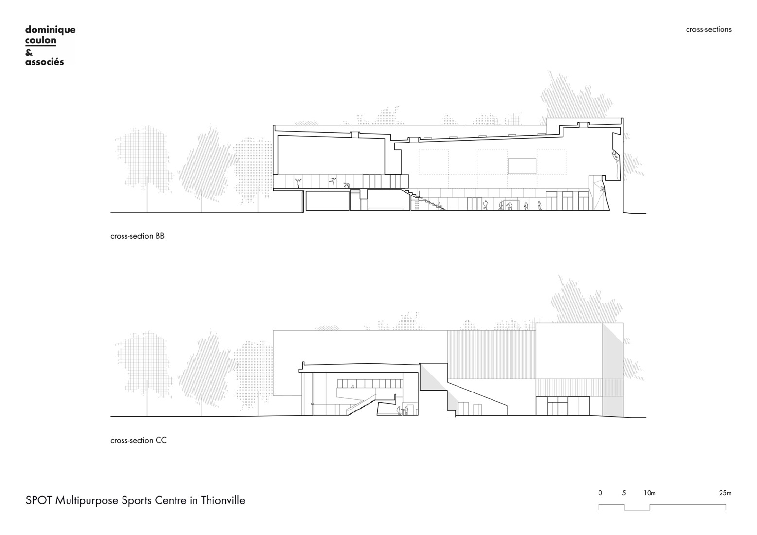 Section. SPOT Multipurpose Sports Centre in Thionville by Dominique Coulon & associés. 