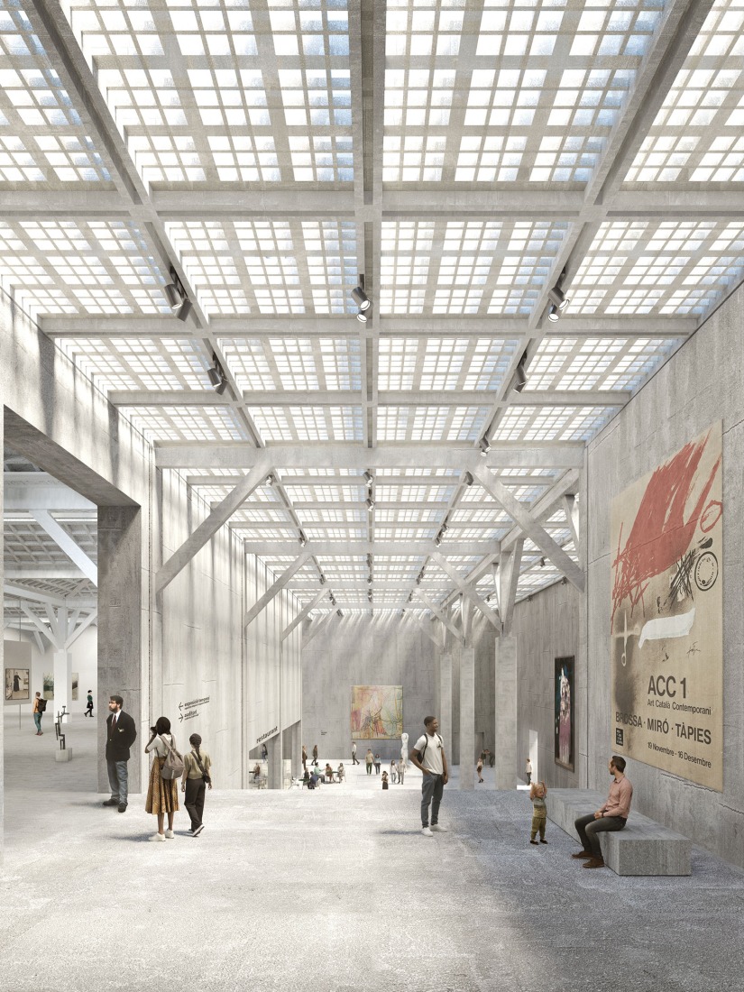 View of the interior passageway. Extension of the MNAC by Harquitectes and Christ & Gantenbein.