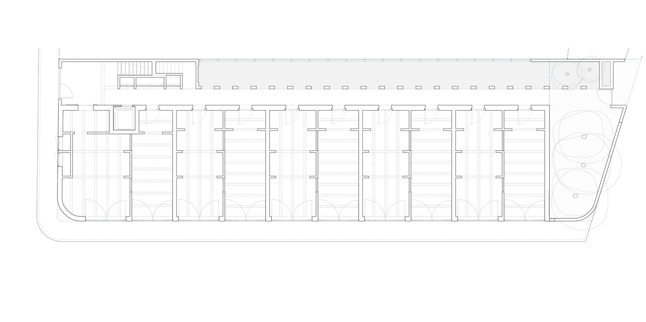 Ground floor plan. "10 VPP" by Javier Gavín + Juan Moreno + Siddartha Rodrigo + DATAAE.