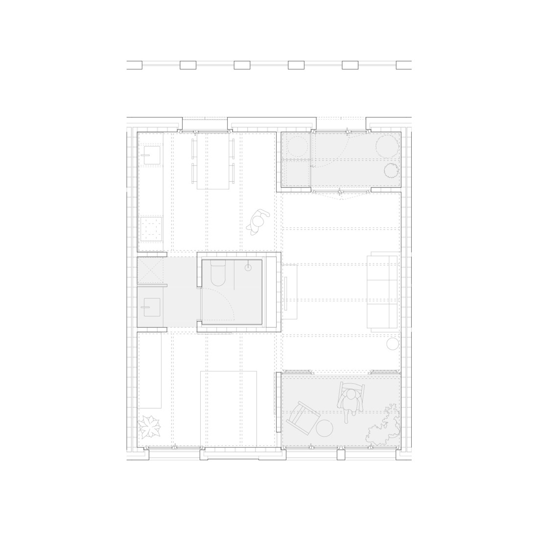 Typical floor plan. "10 VPP" by Javier Gavín + Juan Moreno + Siddartha Rodrigo + DATAAE.
