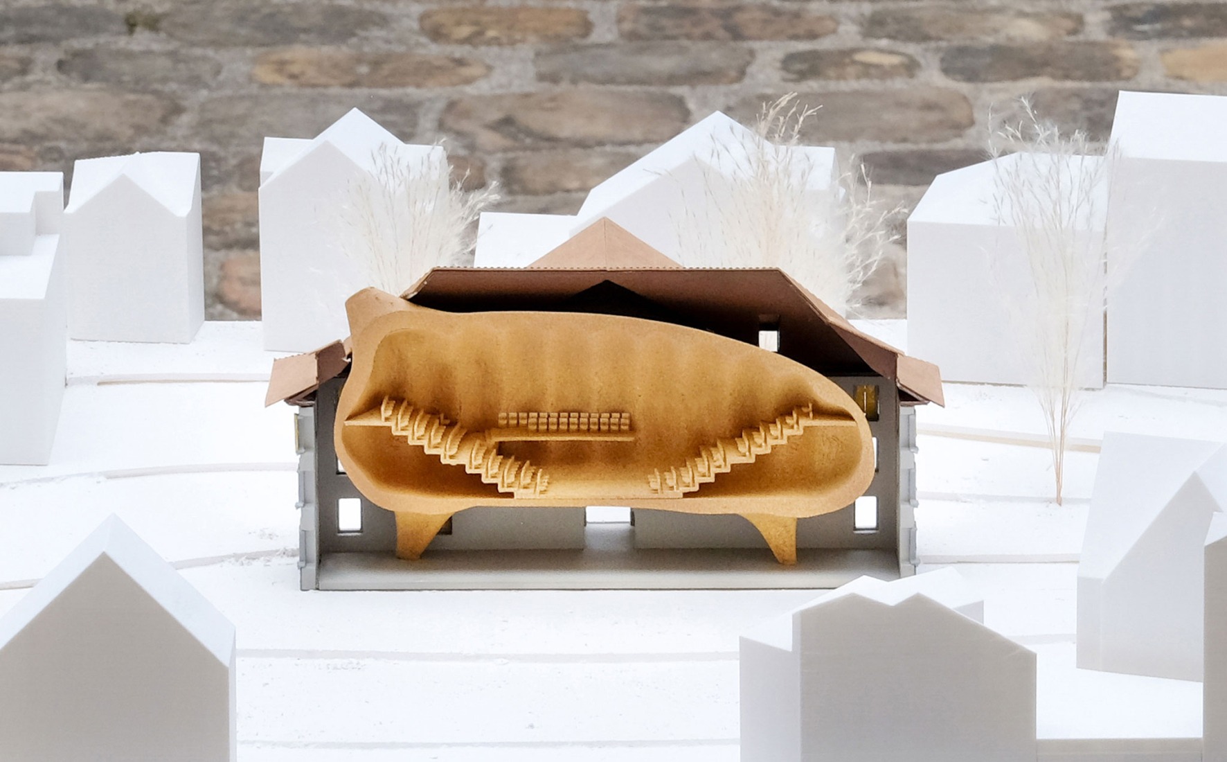 Model. Altdorf Concert Hall por Shigeru Ban Architects.