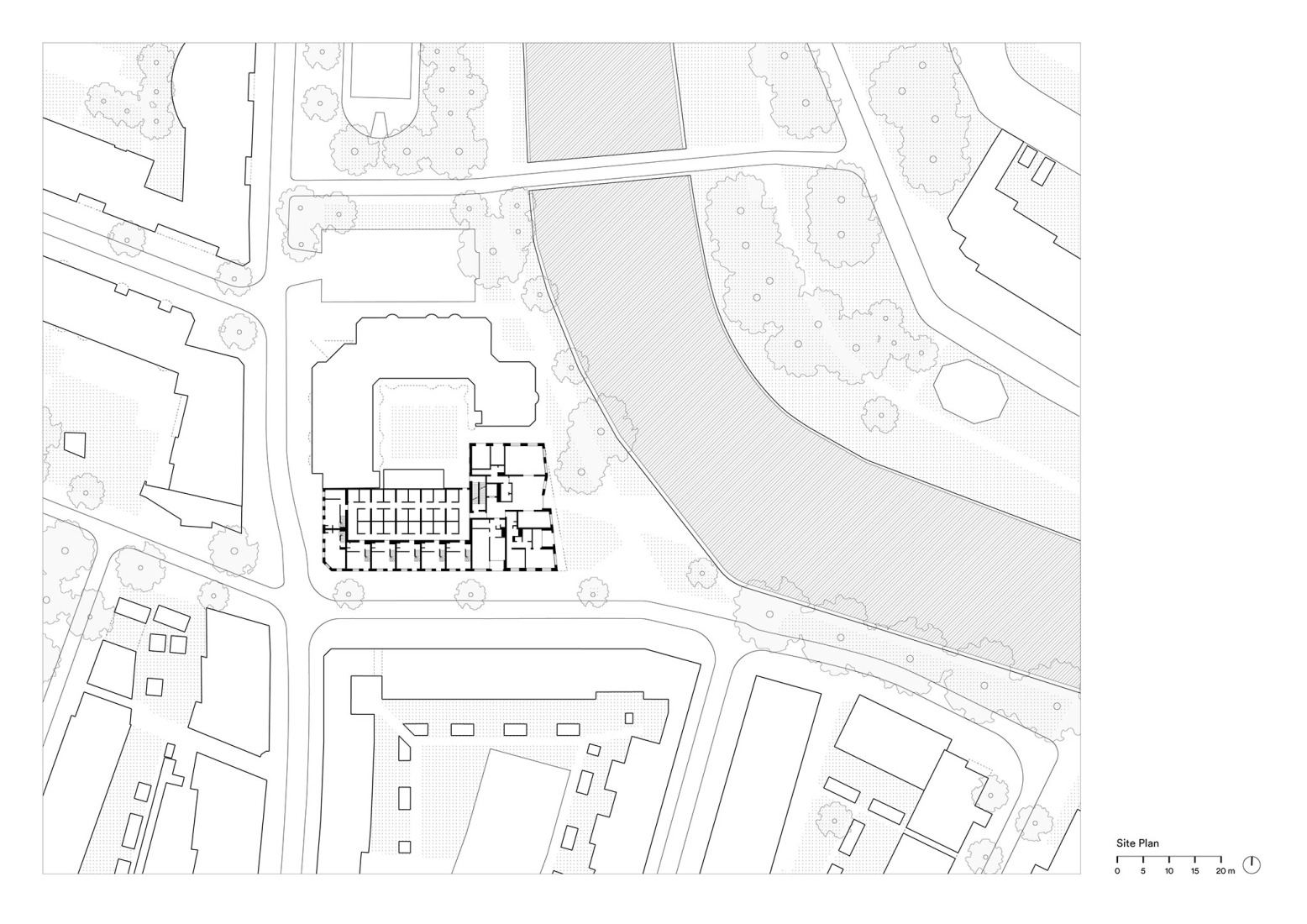 Site plan. "De Hartenrust" by van Bergen Kolpa Architects. 