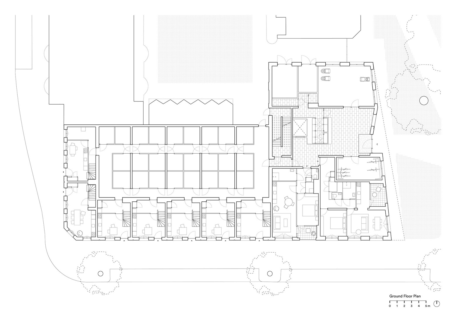 Ground floor plan. "De Hartenrust" by van Bergen Kolpa Architects.