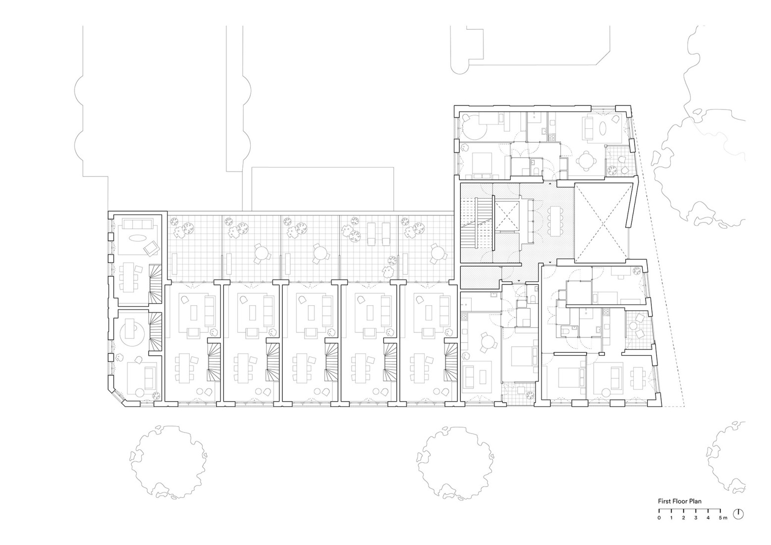First floor plan. "De Hartenrust" by van Bergen Kolpa Architects.