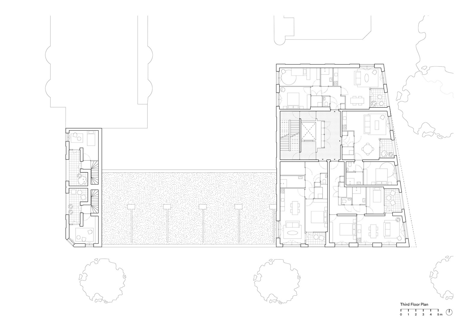 Third floor plan. "De Hartenrust" by van Bergen Kolpa Architects.