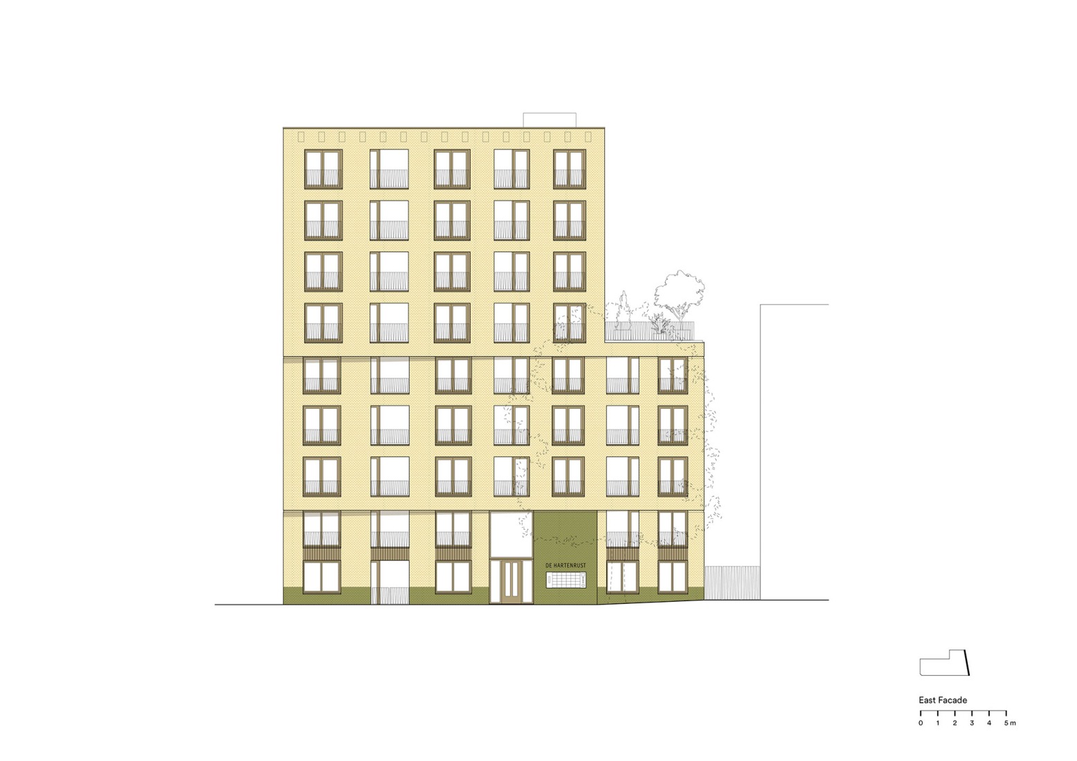 Elevation. "De Hartenrust" by van Bergen Kolpa Architects. 