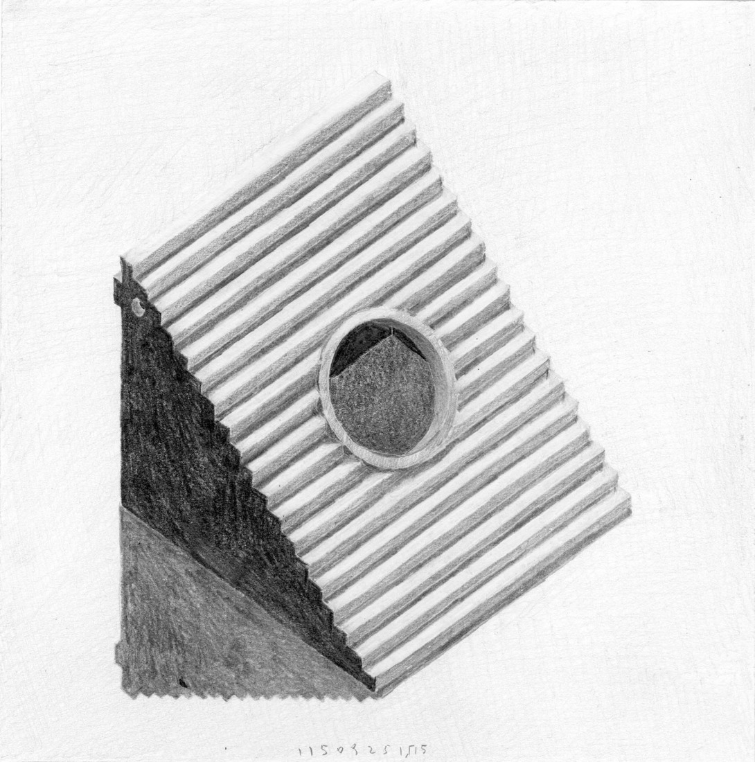 Pencil perspective. MIEL Pavilion by Pezo von Ellrichshausen. 