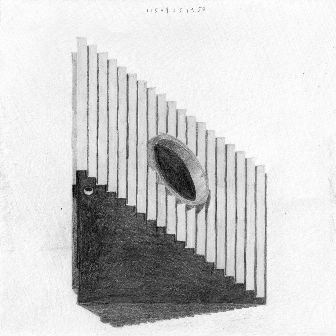 Pencil perspective. MIEL Pavilion by Pezo von Ellrichshausen. 