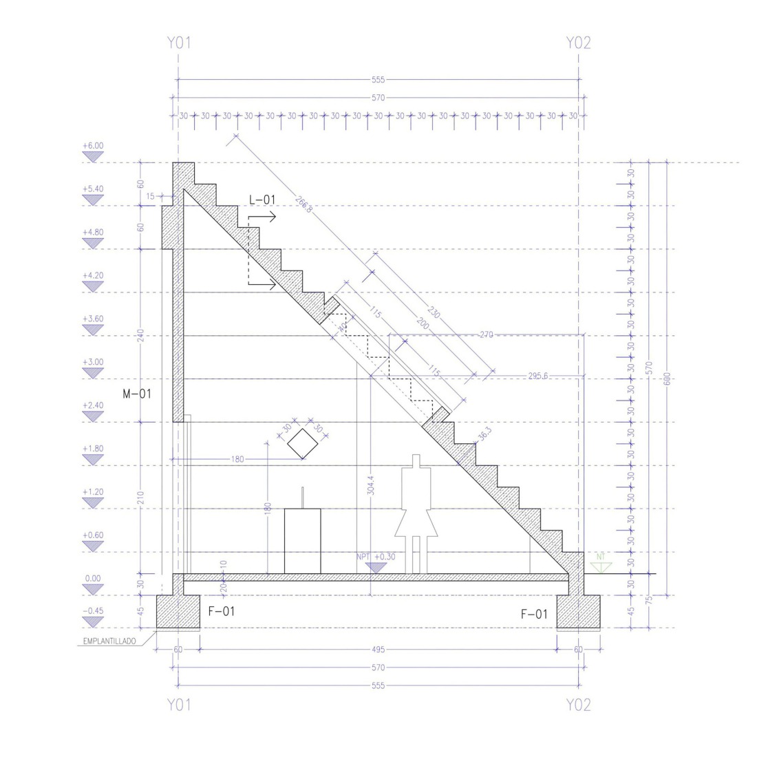Section. MIEL Pavilion by Pezo von Ellrichshausen. 