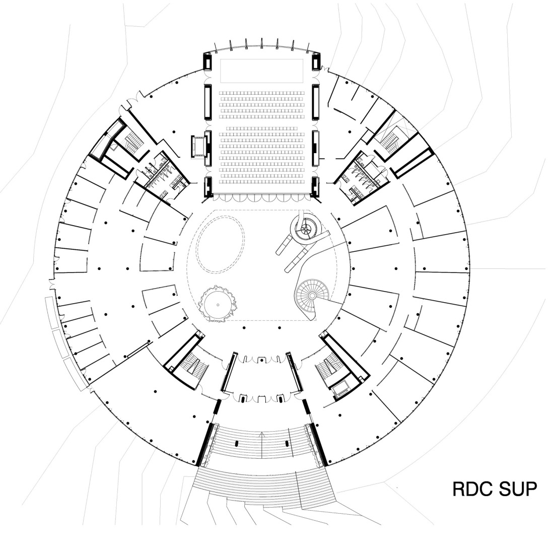 Plano de planta baja. «Philo» por Bernard Tschumi.