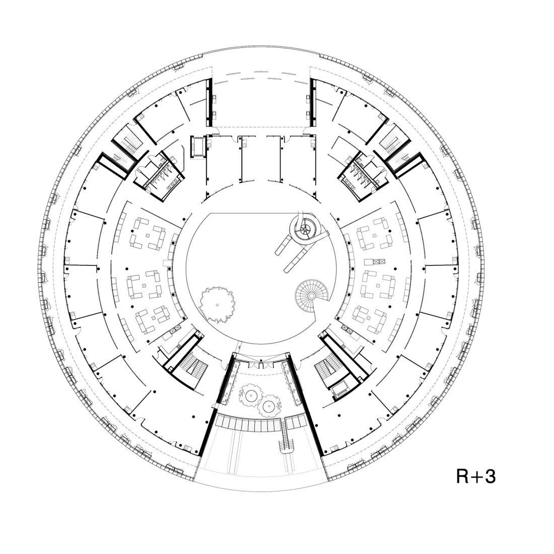 Plano de tercera planta. «Philo» por Bernard Tschumi.