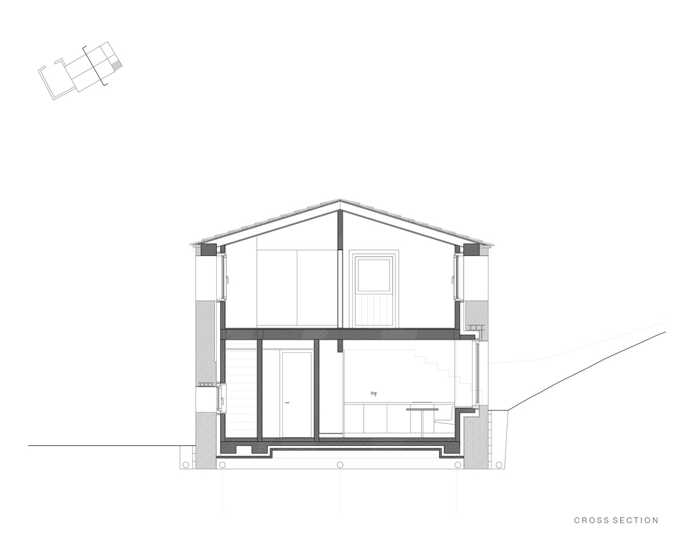 Section. "Casa Mínima" by Estudio Mínima.