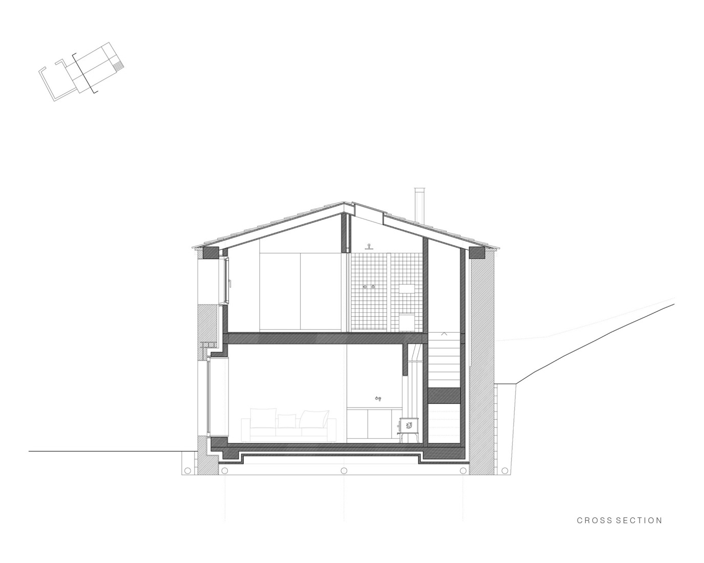 Section. "Casa Mínima" by Estudio Mínima.