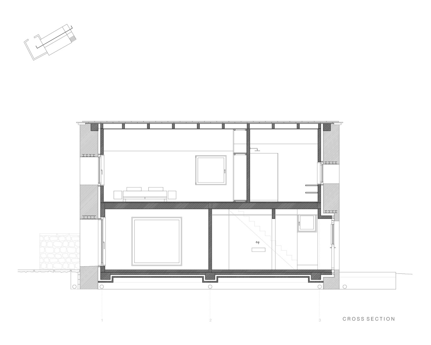 Section. "Casa Mínima" by Estudio Mínima.