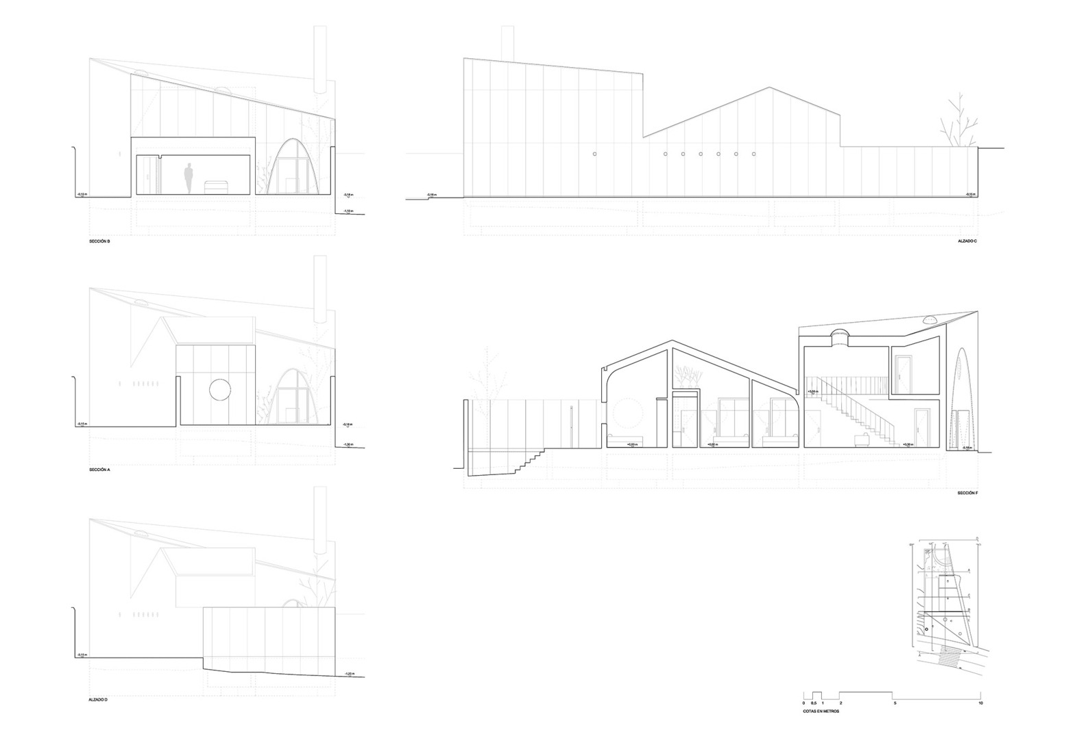 Sections. Bobadilla House by Álvaro Gor.