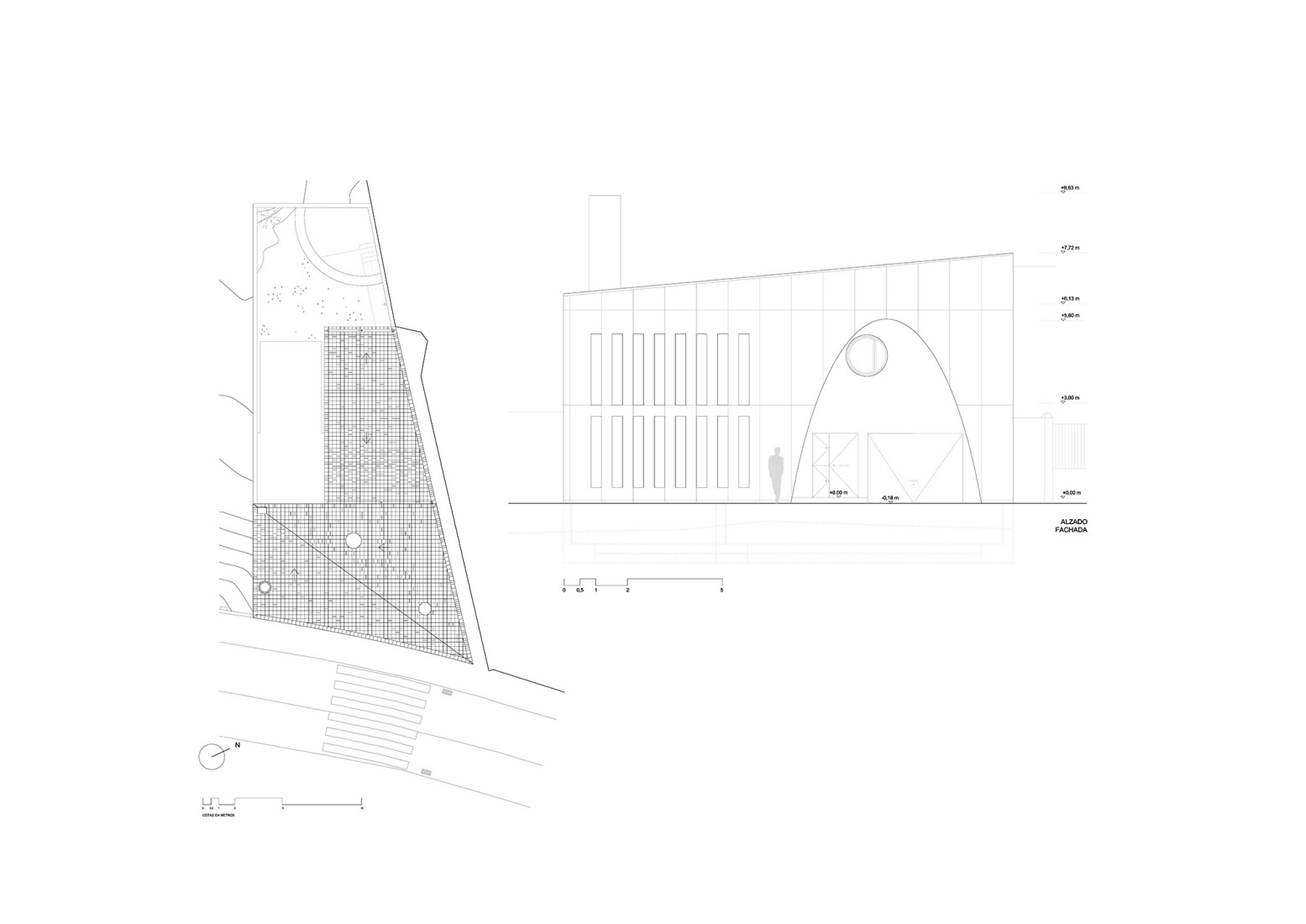 Main elevation. Bobadilla House by Álvaro Gor.