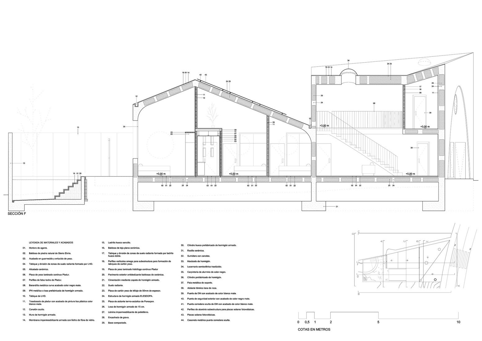 Constructive section. Bobadilla House by Álvaro Gor.
